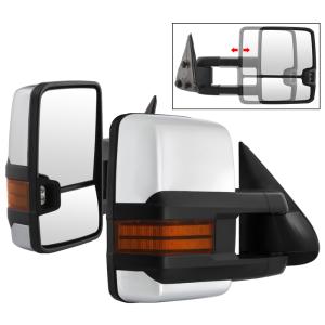 Chevy Silverado 99-06 Xtune G3 LED Signal Telescoping Mirror Chrome Cover - SET