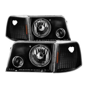 Ford Ranger 93-97 Xtune Projector Headlights With Corner Lights- Black