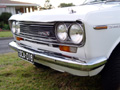 close up of front of datsun