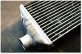 Evo intercooler - close up showing weld where end tank was reversed