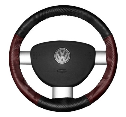 Wheelskins Steering Wheel Cover - EuroPerf, Perforated All Around (Black Top / Burgundy Sides)