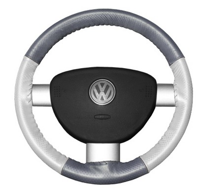 Wheelskins Steering Wheel Cover - EuroPerf, Perforated All Around (Grey Top / White Sides)