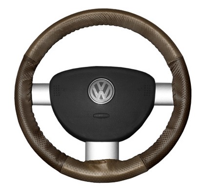 Wheelskins Steering Wheel Cover - EuroPerf, Perforated All Around (Oak Top / Brown Sides)