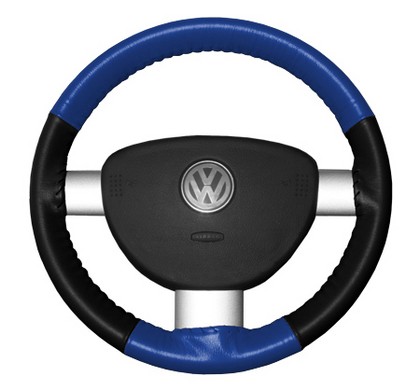 Wheelskins Steering Wheel Cover - Eurotone (Cobalt Top / Black Sides)