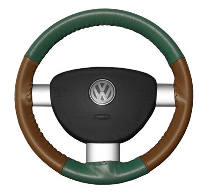 Wheelskins Steering Wheel Cover - Eurotone (Green Top / Tan Sides)