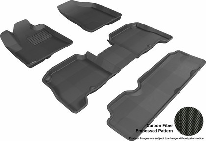 3D Maxpider Kagu Floormats - Black - Set (3-Piece)