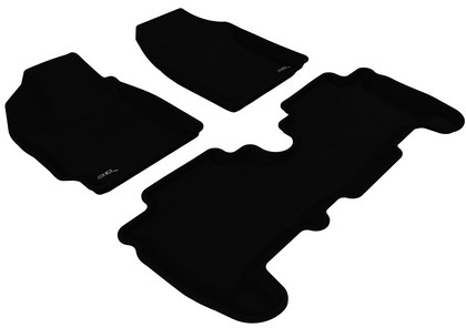 3D Maxpider Kagu Floormats - Black - Set (3-Piece)