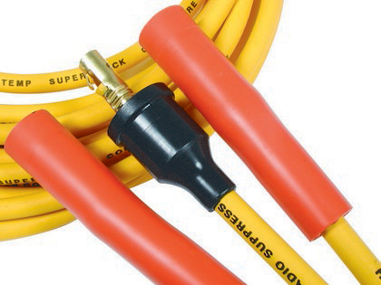 Accel Adjustable Length Spark Plug Wire Set -Yellow 8mm Copper With Straight Boots