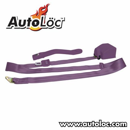 AutoLoc 3 Point Retractable Seat Belt (Plum Purple)