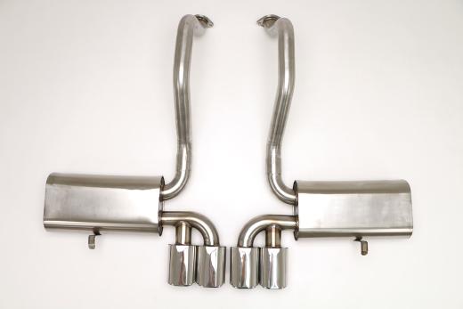 B&B Performance Route 66 Exhaust System, Quad Oval Rolled Tips.