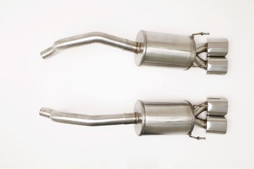 B&B Performance Bullet Exhaust System, PRT X-Pipe Section w/ Resonators, Quad Oval Rolled Tips.
