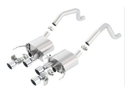 Borla Rear Section Exhaust - Quad Center Rear Exit, Dual Round Rolled Angle-Cut Intercooled