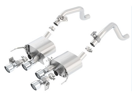 Borla Exhaust - Rear, S-Type, Quad Center Rear Exit, Dual Round Rolled Angle-Cut Long