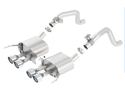 Borla Exhaust - Rear, ATAK, Quad Center Rear Exit,  Dual Round Rolled Angle-Cut Intercooled