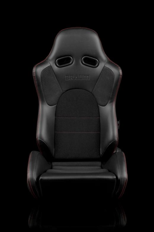 Braum Racing Advan Series Racing Seats - Black with Red Stitching