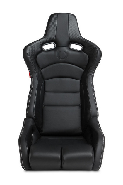 Cipher Auto Viper Racing Seats Leatherette & Carbon Fiber - All Black with White Stitching