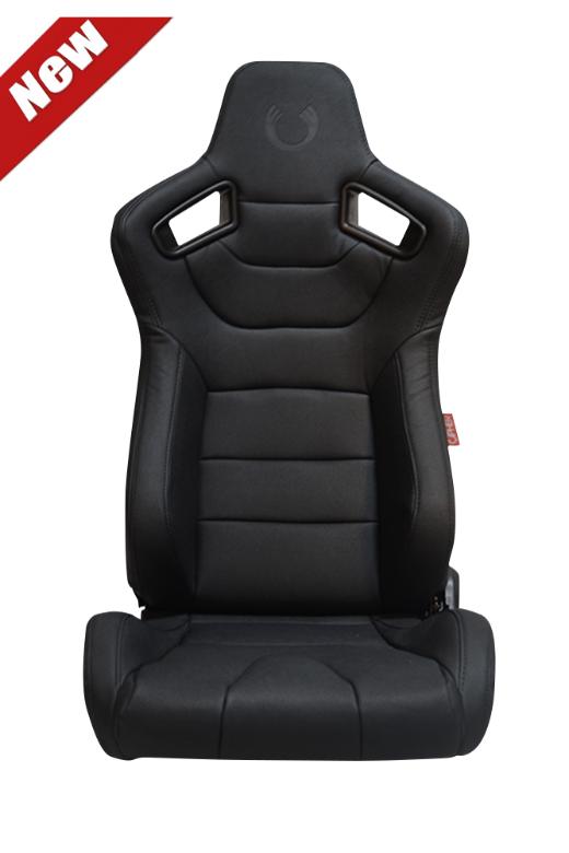 Cipher Racing Seats Leatherette Carbon Fiber Black - Pair