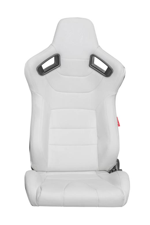 Cipher Racing Seats Leatherette Carbon Fiber Eggshell White - Pair