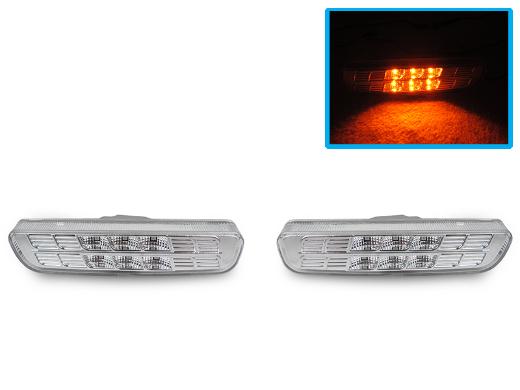 DEPO Crystal Clear Amber LED Front Bumper Side Marker Lights
