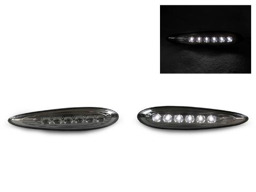 DEPO Smoke Front White LED Bumper Side Marker Lights