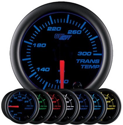 Glowshift Black 7 Color Transmission Temperature Gauge