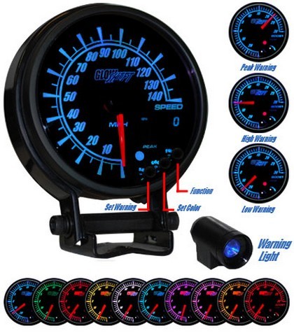 Glowshift Elite Ten Series In Dash Speedometer (95Mm or 3 ¾ Inch)