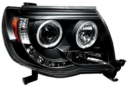 In Pro Car Wear Head Lamps, Projector W/ Rings - Black