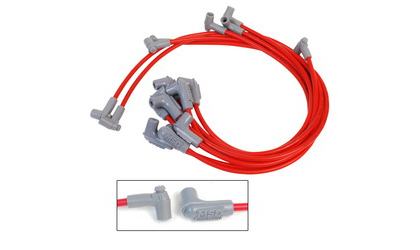 MSD Ignition Spark Plug Wire Set - w/HEI Cap - w/Wires Over Valve Covers - Red Super Conductor 8.5mm