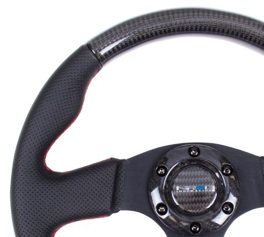 NRG Carbon Fiber Steering Wheel - 315Mm, Red Stitching