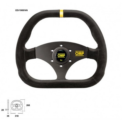 OMP Kubic Steering Wheel- Black Suede Leather
