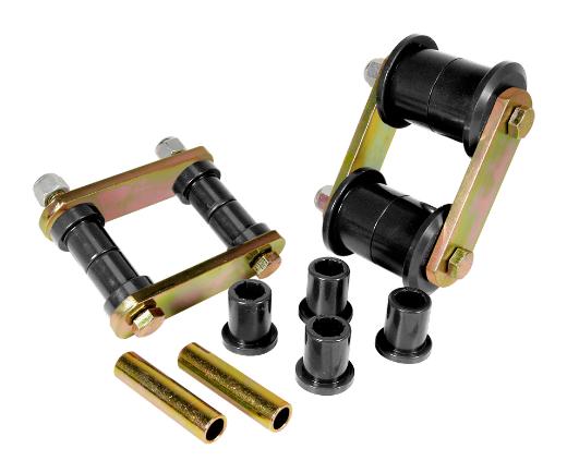 Prothane Rear Leaf Spring Bushings and Shackles - Black