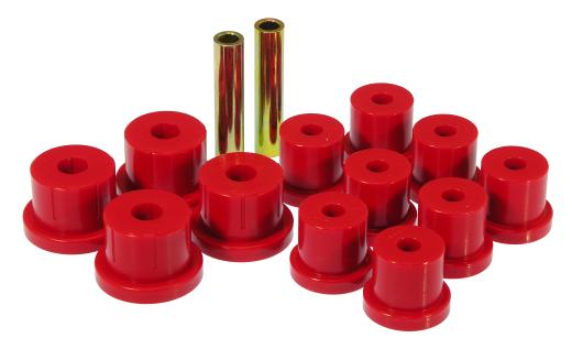 Prothane Rear Leaf Spring Eye and Shackle Bushings Kit - Mono Leaf - Red