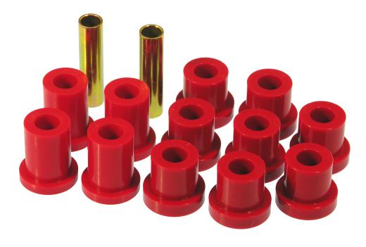 Prothane Rear Leaf Spring Eye and Shackle Bushings Kit - Red