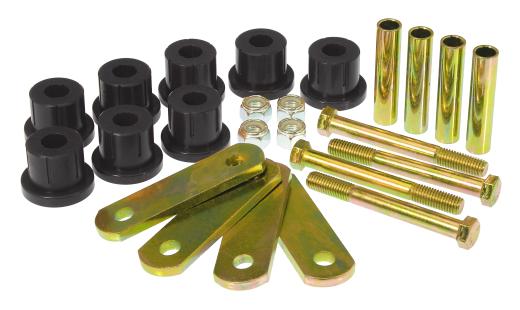 Prothane Rear Heavy Duty Shackle Kit - Multi Leaf - Black