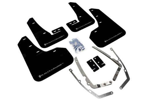 Rally Armor Mud Flaps - Black/Silver Logo