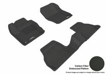 12-14 Focus (Dual Floor Hooks) 3D Maxpider Kagu Floormats - Black - Set (3-Piece)