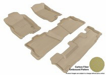 06-10 Explorer (Bench Seat , 2nd Row Without Center Console) 3D Maxpider Kagu Floormats - Tan - Set (4-Piece)