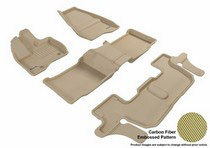 11-14 Explorer (Bench Seat , 2nd Row Without Center Console) 3D Maxpider Kagu Floormats - Tan - Set (4-Piece)