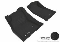 12-13 Tacoma Double Cab (Fits Automatic Only, 2 Retentoin Posts in Passenger Side) 3D Maxpider Classic Floormat - Black - Row 1 (2-Piece)
