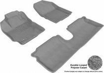 12-14 Yaris (Hatchback, Retention Posts On Driver Side) 3D Maxpider Classic Floormats - Gray - Set (3-Piece)