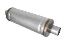 Universal AFE Universal Mufflers - MACH Force-Xp 409 SS Muffler 2.5in Center/Center 18in L x 6in Dia - Round Body