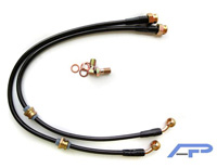 95-98 240SX Agency Power Brake Lines - Front Steel Braided Brake Lines