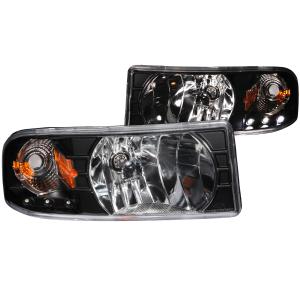 1994-2001 DODGE RAM  Anzo Crystal Headlights - Black With LED