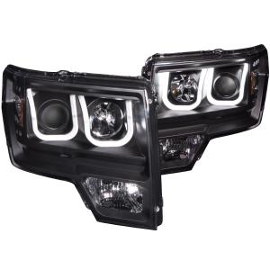 2009-2014 FORD  F-150 FITS RAPTOR Anzo Projector Headlights - With U-Bar Black