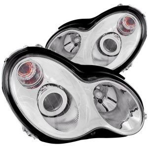 2002-2004 MERCEDES BENZ C CLASS W203 AMG TYPE Anzo Projector Headlights - With Halo Chrome