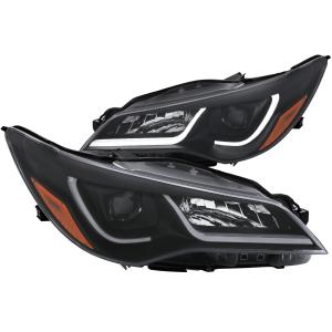 2015-2016 TOYOTA CAMRY 4DR Anzo Projector Headlights - With Plank Style Design Black With Amber