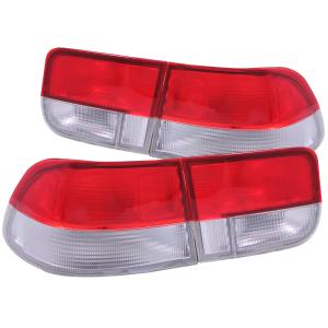 1996-2000 HONDA CIVIC 2DR Anzo Taillights - Red/Clear - OEM 4 - Piece