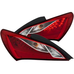 2010-2013 HYUNDAI GENESIS 2DR Anzo LED Taillights - Red/Clear