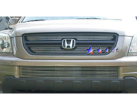MaxMate Fits 03-05 Honda Pilot 2PC Combo Horizontal Billet Polished Aluminum Grille Grill Insert