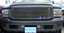 99-04 F-250 Super Duty w/ Logo Show APS Polished Aluminum Main Upper Grille